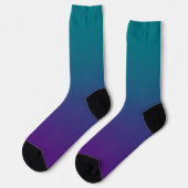 Moderne donker turquoise koninklijk paarse gradiën sokken (Links)