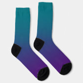 Moderne donker turquoise koninklijk paarse gradiën sokken (Rechts)