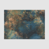 Moderne donker turquoise & koper faux metaal tissuepapier (Voorkant)