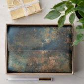 Moderne donker turquoise & koper faux metaal tissuepapier (Geschenk)