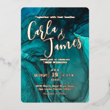 moderne donker turquoise waterverf goud chic bruil