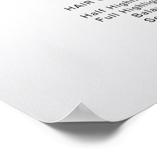 Moderne donker witte elegante schoonheidssalon pri poster (Hoek)