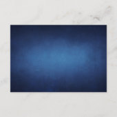 Moderne donkerblauwe avond bruiloft receptie informatiekaartje (Achterkant)