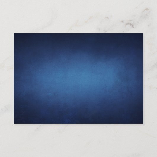 Moderne donkerblauwe avond bruiloft receptie informatiekaartje (Achterkant)