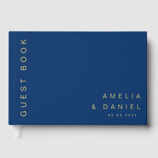 Moderne donkerblauwe bruine trouwnamen dateren fol gastenboek (Voorkant)