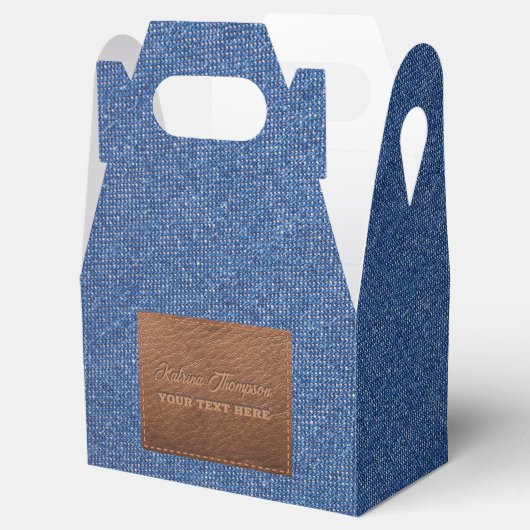 Moderne, donkerblauwe denim Jeans textielleren Bedankdoosjes (Geopend)