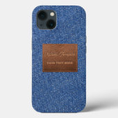 Moderne, donkerblauwe denim Jeans textielleren Case-Mate iPhone Case (Achterkant)