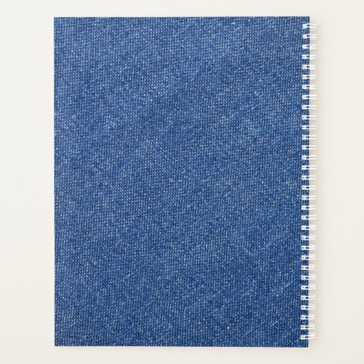 Moderne, donkerblauwe denim Jeans textielleren Planner (Achterkant)