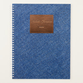 Moderne, donkerblauwe denim Jeans textielleren Planner