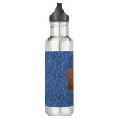 Moderne, donkerblauwe denim Jeans textielleren Waterfles (Links)