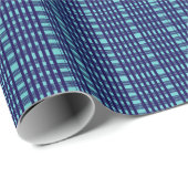 Moderne donkerblauwe geruite patroon inpakpapier (Rol Hoek)
