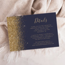 Moderne donkerblauwe gouden glinster rand trouwdet
