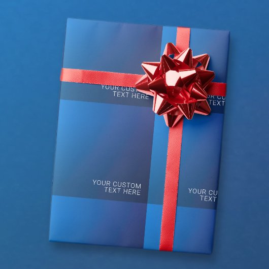 Moderne donkerblauwe gradiënt & minimale bewerkbar cadeaupapier