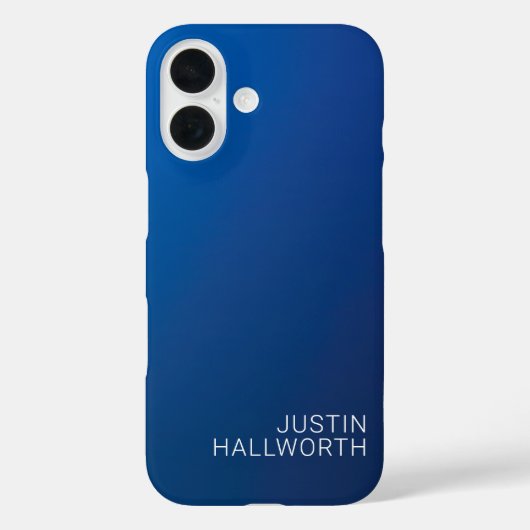 Moderne donkerblauwe gradiënt & minimale bewerkbar Case-Mate iPhone case (Achterkant)