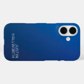 Moderne donkerblauwe gradiënt & minimale bewerkbar Case-Mate iPhone case (Achterkant (horizontaal))