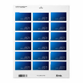 Moderne donkerblauwe gradiënt & minimale bewerkbar etiket (Full Sheet)