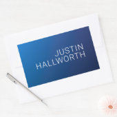 Moderne donkerblauwe gradiënt & minimale bewerkbar rechthoekige sticker (Envelop)