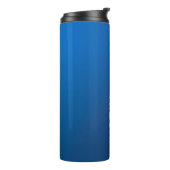 Moderne donkerblauwe gradiënt & minimale bewerkbar thermosbeker (Gedraaid links)