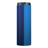 Moderne donkerblauwe gradiënt & minimale bewerkbar thermosbeker (Achterkant)