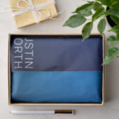 Moderne donkerblauwe gradiënt & minimale bewerkbar tissuepapier (Geschenk)