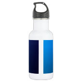 Moderne donkerblauwe gradiënt & minimale bewerkbar waterfles  (Achterkant)