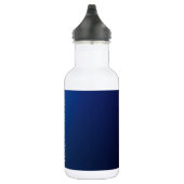 Moderne donkerblauwe gradiënt & minimale bewerkbar waterfles  (Rechts)
