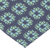Moderne donkerblauwe groene bloempatroon korte tafelloper (Hoek)