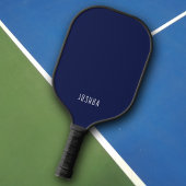 Moderne Donkerblauwe Monogram Naam Pickleball Paddle