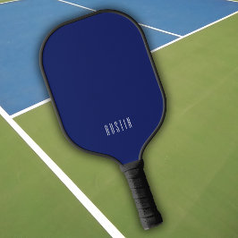 Moderne Donkerblauwe Monogram Naam Pickleball Paddle