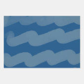 Moderne donkerblauwe Waterverf strepen Feestdagen Inpakpapier Vel (Voorkant 3)