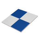 Moderne donkerblauwe witte geruite keramische Tege Tegeltje (Zijkant)