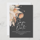 Moderne, donkerboze bodempamapgras save the date (Voorkant)