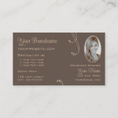 Moderne, donkerbruin  met Logo en foto Visitekaartje (Achterkant)