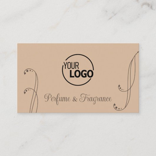 Moderne, donkerbruin  met Logo en foto Visitekaartje (Voorkant)