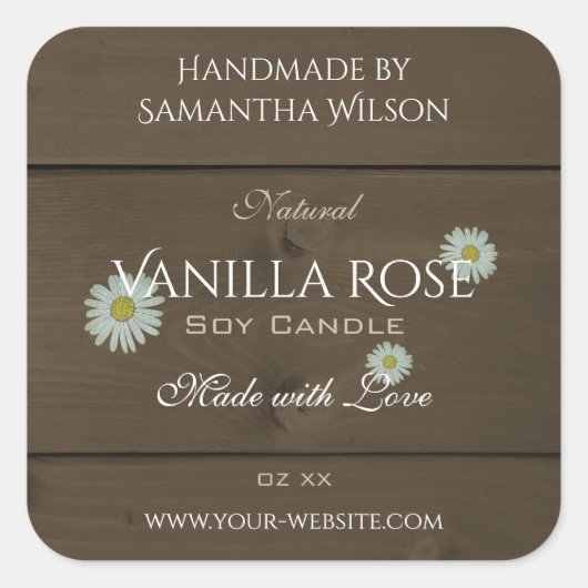 Moderne, donkerbruine-houtachtige etiketten op dag (Voorkant)