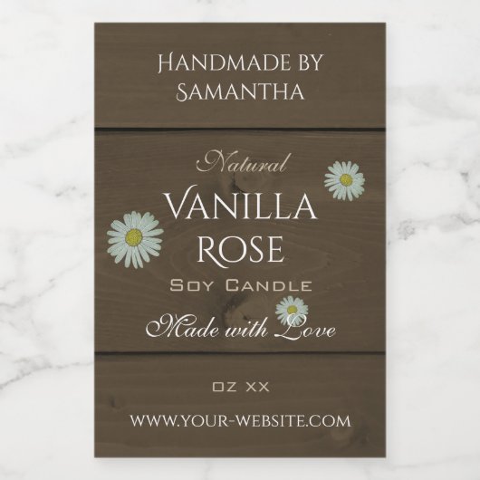 Moderne, donkerbruine-houtachtige etiketten op dag (Enkel label)