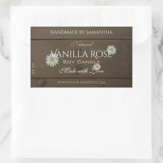 Moderne, donkerbruine-houtachtige etiketten op dag (Tas)