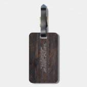 Moderne, donkerbruine houten design Professional Bagagelabel (Achterkant verticaal)