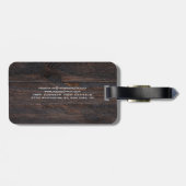 Moderne, donkerbruine houten design Professional Bagagelabel (Achterkant horizontaal)