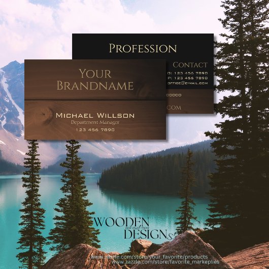 Moderne Donkerbruine Houten Graan Houten Boards Co Visitekaartje