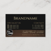 Moderne Donkerbruine Houten Graan Houten Boards Lo Visitekaartje (Achterkant)