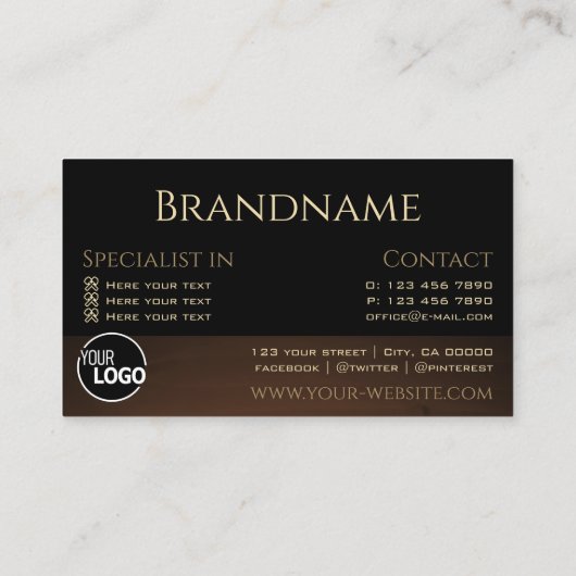 Moderne Donkerbruine Houten Graan Houten Boards Lo Visitekaartje (Achterkant)