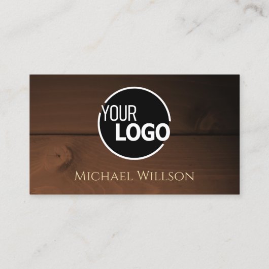 Moderne Donkerbruine Houten Graan Houten Boards Lo Visitekaartje (Voorkant)