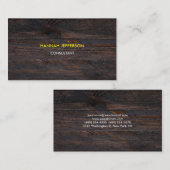 Moderne, donkerbruine houten minimalistische profe visitekaartje (Voorkant / Achterkant)