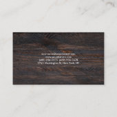 Moderne, donkerbruine houten minimalistische profe visitekaartje (Achterkant)