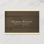 Moderne, donkerbruine houten planken Houtkorrel Visitekaartje (Voorkant)