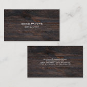 Moderne donkerbruine houttextuur Professional Visitekaartje (Voorkant / Achterkant)