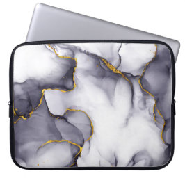 Moderne, donkerbruine, marmer-achtergrondlaptophoe laptop sleeve