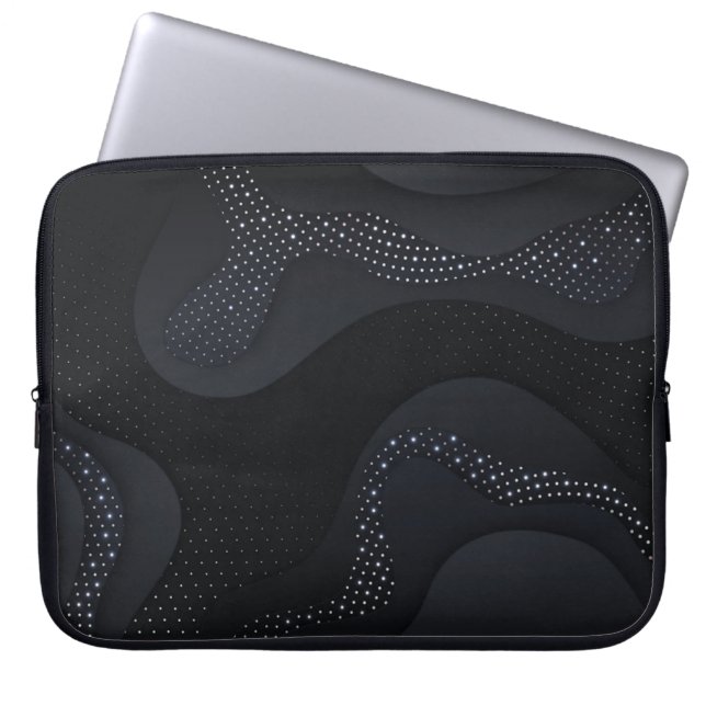 Moderne, donkerdere, halftoonroze laptophoes laptop sleeve (Voorkant)