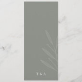 Moderne donkerdere salie groene achtergrond menu (Achterkant)